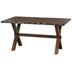 Buylateral 3-delige Mandeville-eetkamerset van massief hout met natuurlijke rand, bruin