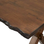 Buylateral 3-delige Mandeville-eetkamerset van massief hout met natuurlijke rand, bruin