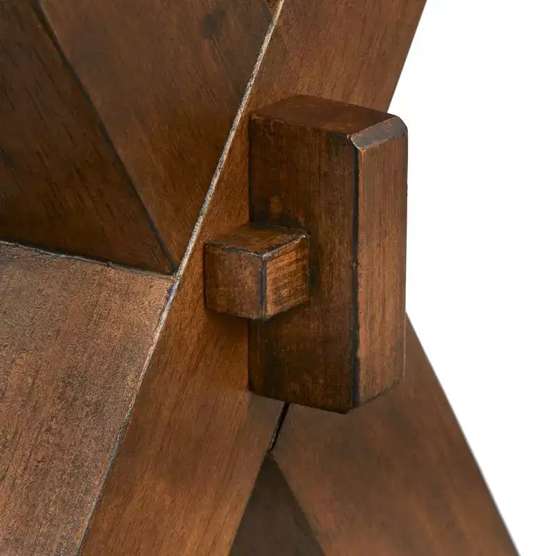 Buylateral 3-delige Mandeville-eetkamerset van massief hout met natuurlijke rand, bruin