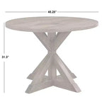 Buylateral 5pc Crenshaw Round Dining Set with Linen Cushion Chairs Driftwood : Solid Rubberwood, Linen Cushion Chairs