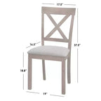 Buylateral 5pc Crenshaw Round Dining Set with Linen Cushion Chairs Driftwood : Solid Rubberwood, Linen Cushion Chairs