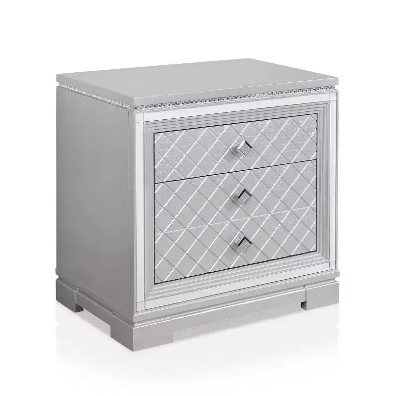 3pc Queen Tenaya Bed with 2 Nightstands Set Silver/Gray - HOMES: Inside + Out
