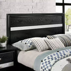 2pc Queen Whether by Bed with Nightstand Black - miBasics: Modern Luxury Bedroom Set, Built-In Drawer, Anti-Tip Hardware