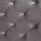6pc California King Tenaya Bedroom Set Silver/Gray - HOMES: Inside + Out: Glamorous Design, Mirrored Trim, Button Tufted