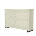 Festivo 3pc Contemporary 9 Drawer Dresser and 3 Drawer Nightstand Set Saw Cut Off-White: MDF, Metal Legs, Anti-Tip