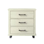 Festivo 3pc Contemporary 9 Drawer Dresser and 3 Drawer Nightstand Set Saw Cut Off-White: MDF, Metal Legs, Anti-Tip