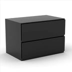 3pc Full Epik Bedroom Set with Headboard Extension Panels Black - Nexera: Modern Contemporary Style, Includes Nightstand