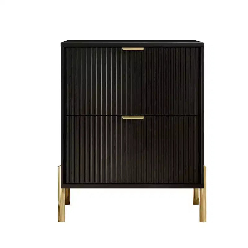 Festivo 3pc Modern Elegance 2 Drawer Nightstands and 6 Drawer Dresser Set Black