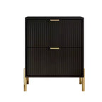 Festivo 3pc Modern Elegance 2 Drawer Nightstands and 6 Drawer Dresser Set Black