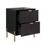 Festivo 3pc Modern Elegance 2 Drawer Nightstands and 6 Drawer Dresser Set Black