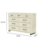 Festivo 4pc Contemporary Bedroom Chest Dresser and Nightstand Set Saw Cut Off-White: Includes Storage & Horizontal Dresser