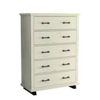 Festivo 4pc Contemporary Bedroom Chest Dresser and Nightstand Set Saw Cut Off-White: Includes Storage & Horizontal Dresser