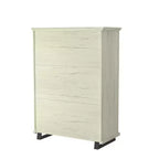 Festivo 4pc Contemporary Bedroom Chest Dresser and Nightstand Set Saw Cut Off-White: Includes Storage & Horizontal Dresser