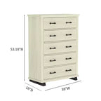 Festivo 4pc Contemporary Bedroom Chest Dresser and Nightstand Set Saw Cut Off-White: Includes Storage & Horizontal Dresser