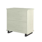 Festivo 4pc Contemporary Bedroom Chest Dresser and Nightstand Set Saw Cut Off-White: Includes Storage & Horizontal Dresser