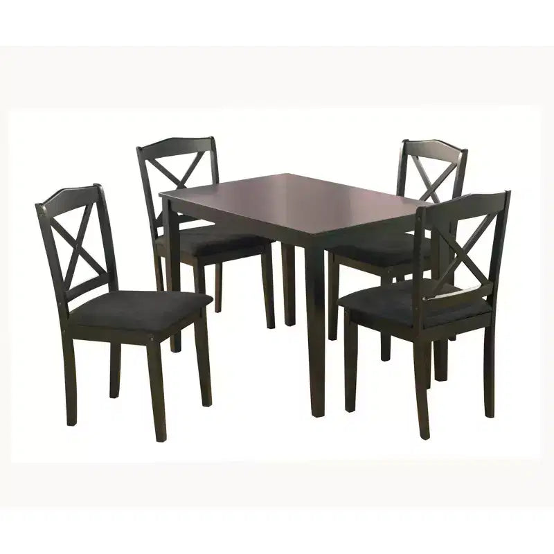 Buylateral 5pc 4 Seats Mason Farmhouse Crossback Rectangular Dining Set