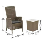3-delige Bracknell-collectie allweather-loungeset - National Tree Company
