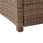 Bradenton 4-delige loungeset van wicker voor buiten met vuurtafel - Crosley