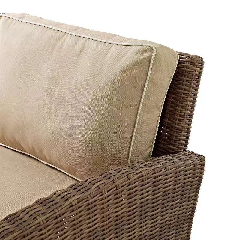 Bradenton 4-delige loungeset van wicker voor buiten met vuurtafel - Crosley