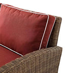 Bradenton 4-delige loungeset van wicker voor buiten met vuurtafel - Crosley