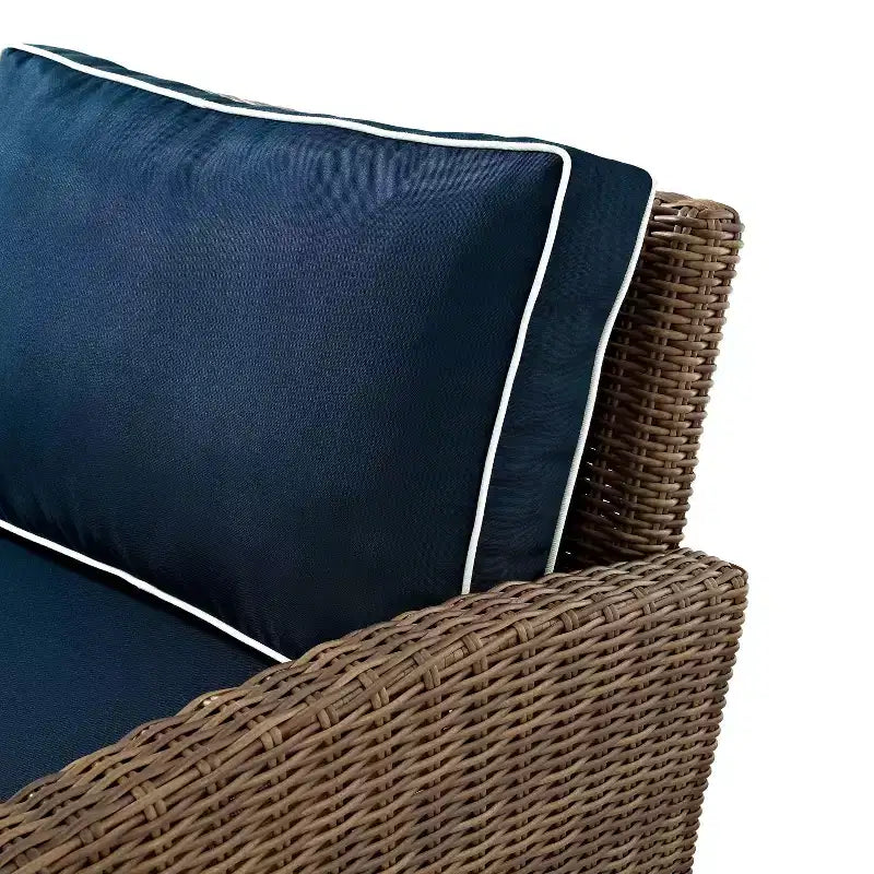Bradenton 4-delige loungeset van wicker voor buiten met vuurtafel - Crosley