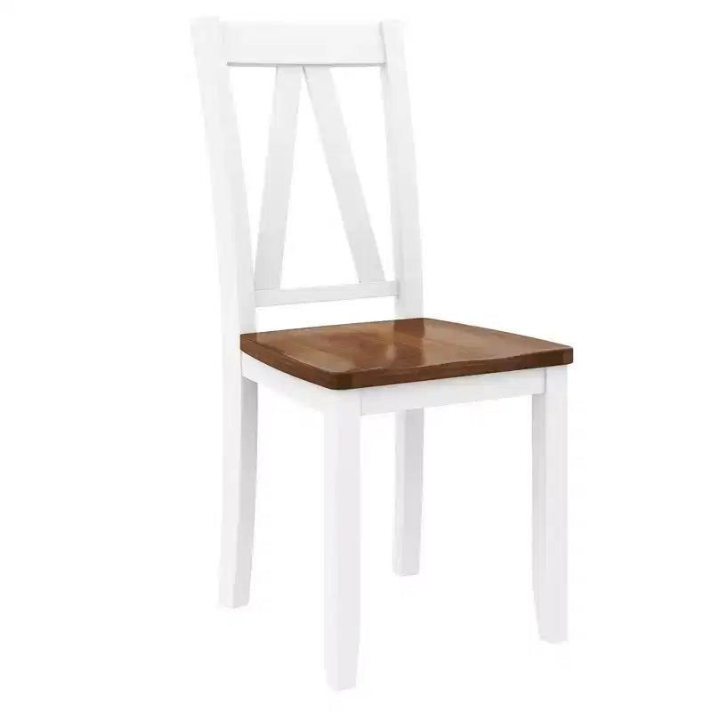 6-delige houten eettafelset in boerderijstijl met lange bank en 4 eetkamerstoelen - ModernLuxe
