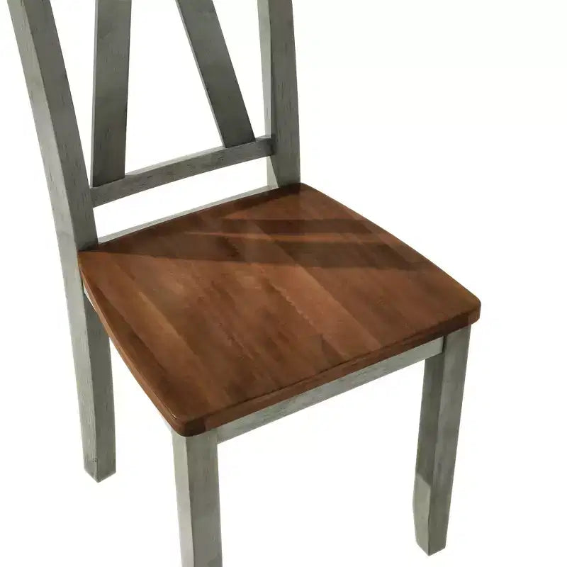 6-delige houten eettafelset in boerderijstijl met lange bank en 4 eetkamerstoelen - ModernLuxe
