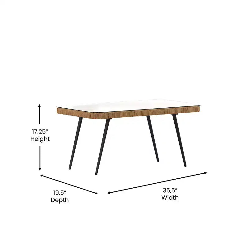Merrick Lane vierdelige boho-patiomeubelset van natuurlijk rotan touw met open vlechtwerk voor binnen en buiten, met twee stoelen, een tweezitsbank en een tafel met kussens
