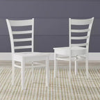 Glenwillow Home 48 houten eettafel met eetkamerstoelen met lattenrug, eetkamerset (3- of 5-delige set)