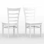 Glenwillow Home 48 houten eettafel met eetkamerstoelen met lattenrug, eetkamerset (3- of 5-delige set)