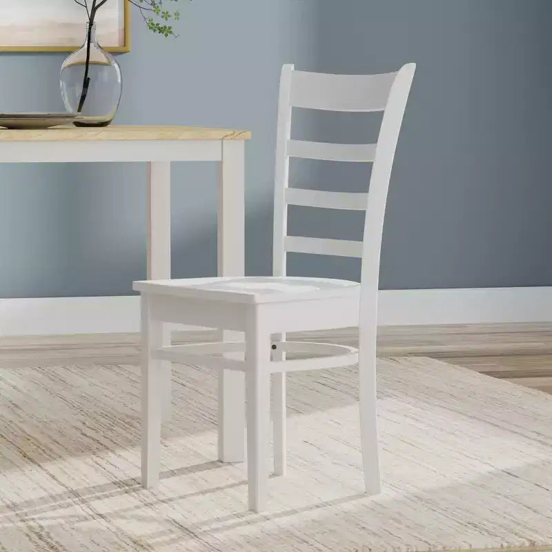 Glenwillow Home 48 houten eettafel met eetkamerstoelen met lattenrug, eetkamerset (3- of 5-delige set)