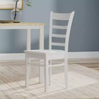 Glenwillow Home 48 houten eettafel met eetkamerstoelen met lattenrug, eetkamerset (3- of 5-delige set)