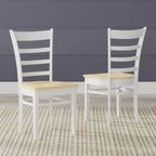 Glenwillow Home 48 houten eettafel met eetkamerstoelen met lattenrug, eetkamerset (3- of 5-delige set)