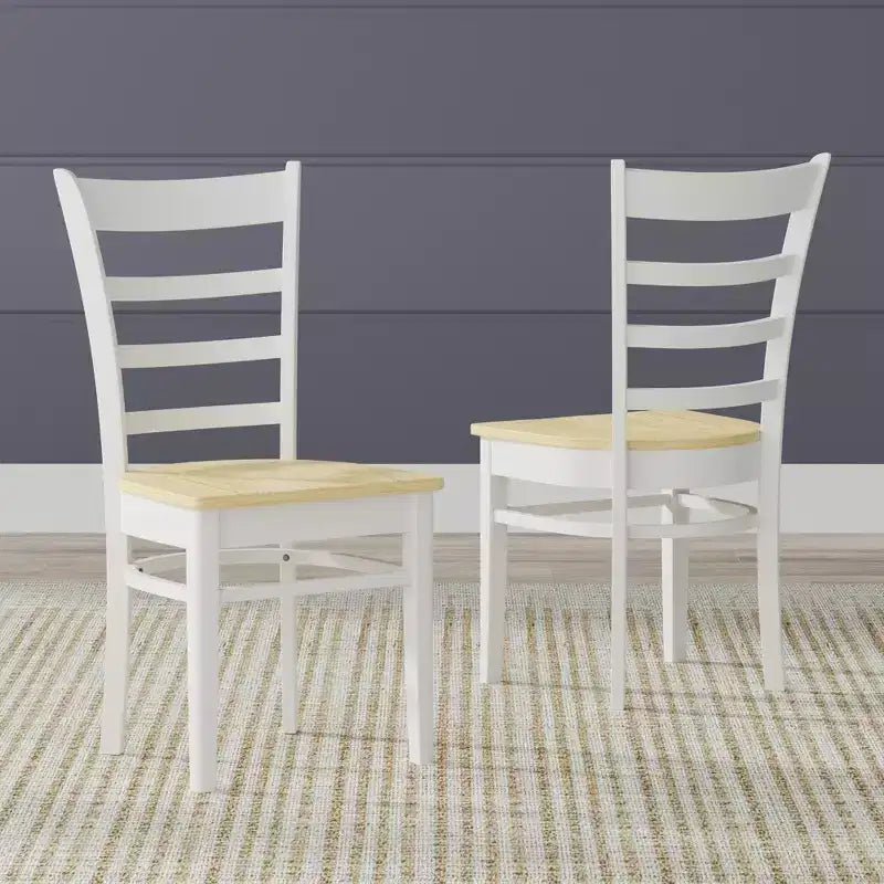 Glenwillow Home 48 houten eettafel met eetkamerstoelen met lattenrug, eetkamerset (3- of 5-delige set)