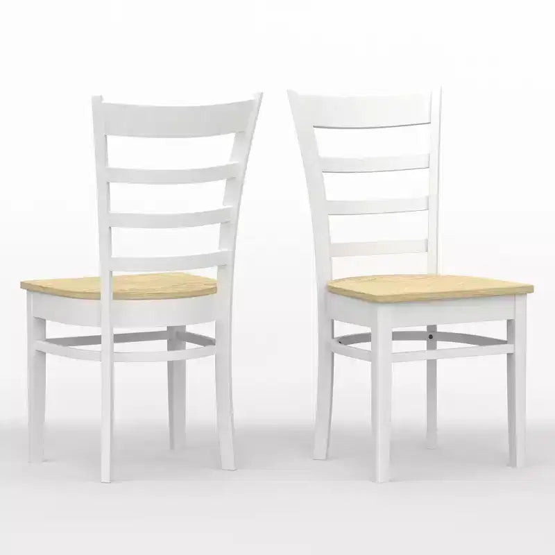 Glenwillow Home 48 houten eettafel met eetkamerstoelen met lattenrug, eetkamerset (3- of 5-delige set)
