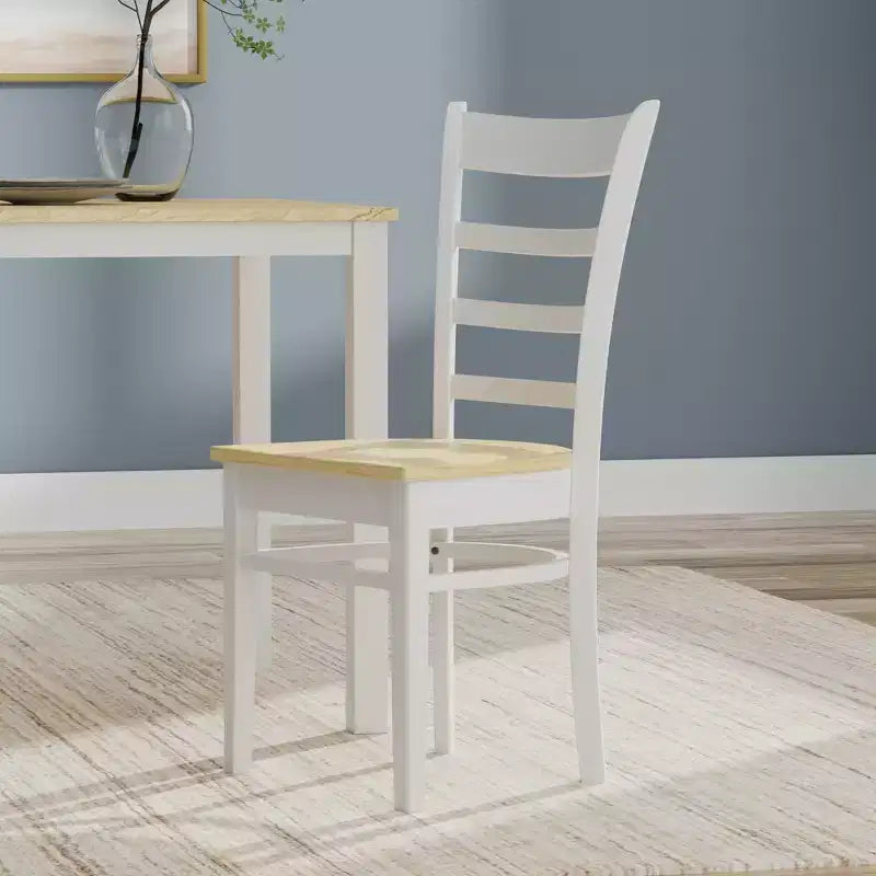 Glenwillow Home 48 houten eettafel met eetkamerstoelen met lattenrug, eetkamerset (3- of 5-delige set)