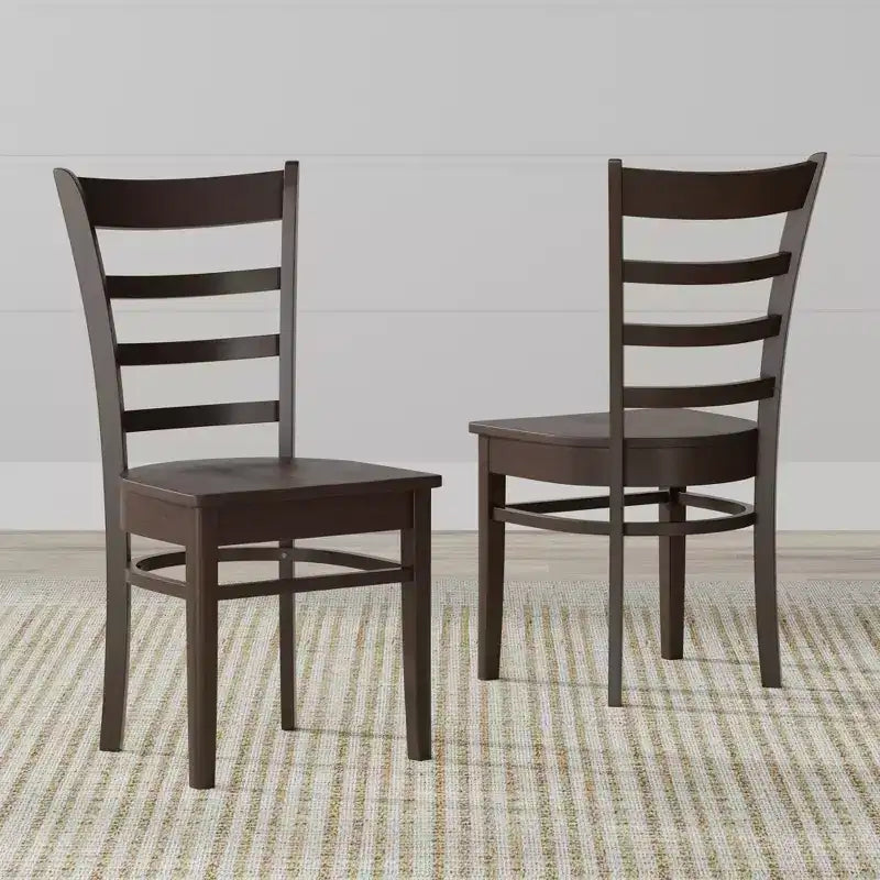 Glenwillow Home 48 houten eettafel met eetkamerstoelen met lattenrug, eetkamerset (3- of 5-delige set)