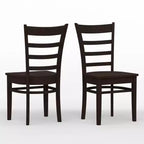 Glenwillow Home 48 houten eettafel met eetkamerstoelen met lattenrug, eetkamerset (3- of 5-delige set)