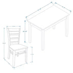 Glenwillow Home 48 houten eettafel met eetkamerstoelen met lattenrug, eetkamerset (3- of 5-delige set)