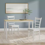 Glenwillow Home 48 houten eettafel met eetkamerstoelen met lattenrug, eetkamerset (3- of 5-delige set)