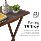 PJ Wood Portable Folding TV Snack Tray Table Desk Stand, Honey Oak (8 Pack)