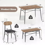 Costway 4 Piece Dining Table Set with Bench & 2 Faux Leather Upholstered Chairs for Kitchen
