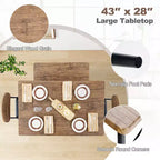 Costway 4 Piece Dining Table Set with Bench & 2 Faux Leather Upholstered Chairs for Kitchen