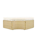 Round Outdoor Patio Sectional Sofa Set Rattan Daybed Two-Tone Weave Sunbed with Retractable Canopy, 4A -ModernLuxe