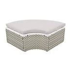 Round Outdoor Patio Sectional Sofa Set Rattan Daybed Two-Tone Weave Sunbed with Retractable Canopy, 4A -ModernLuxe