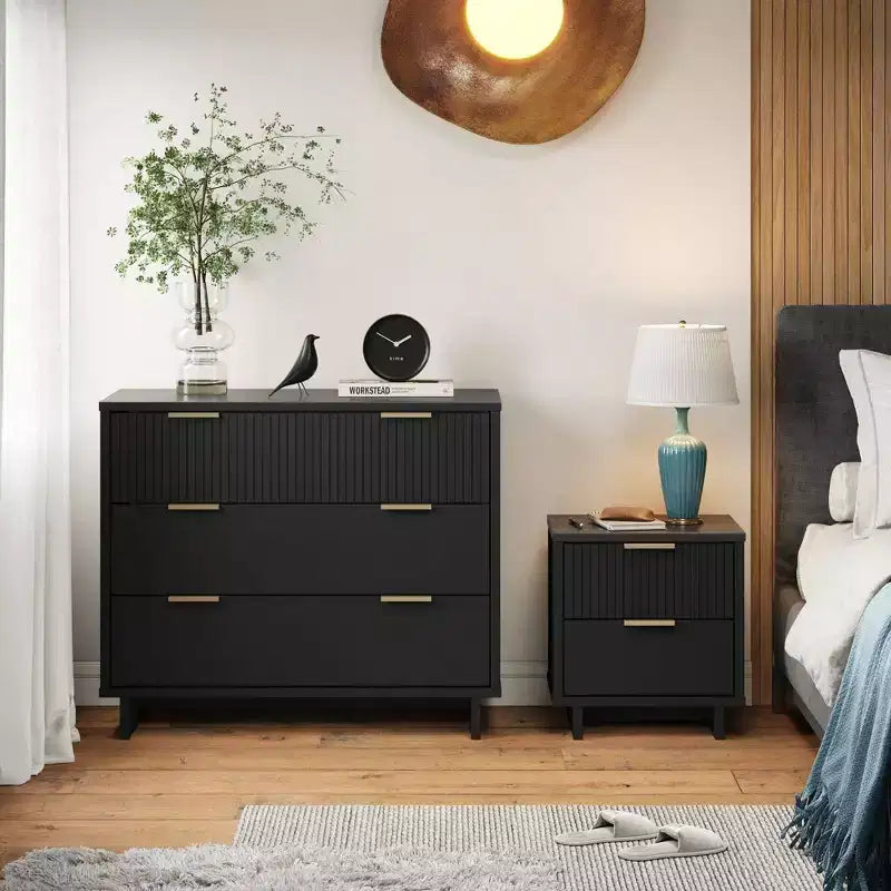 Manhattan Comfort 2-delige Granville-slaapkamerset met ladekast en nachtkastje