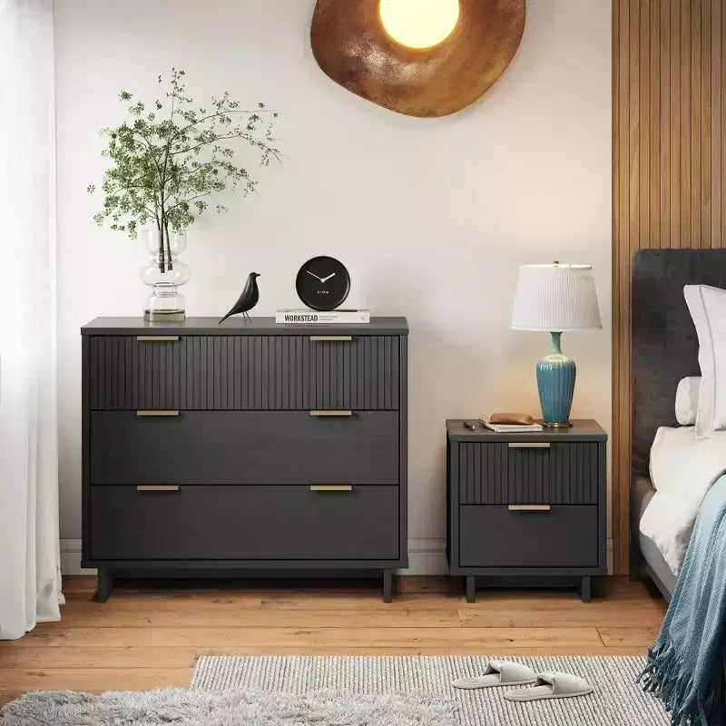 Manhattan Comfort 2-delige Granville-slaapkamerset met ladekast en nachtkastje