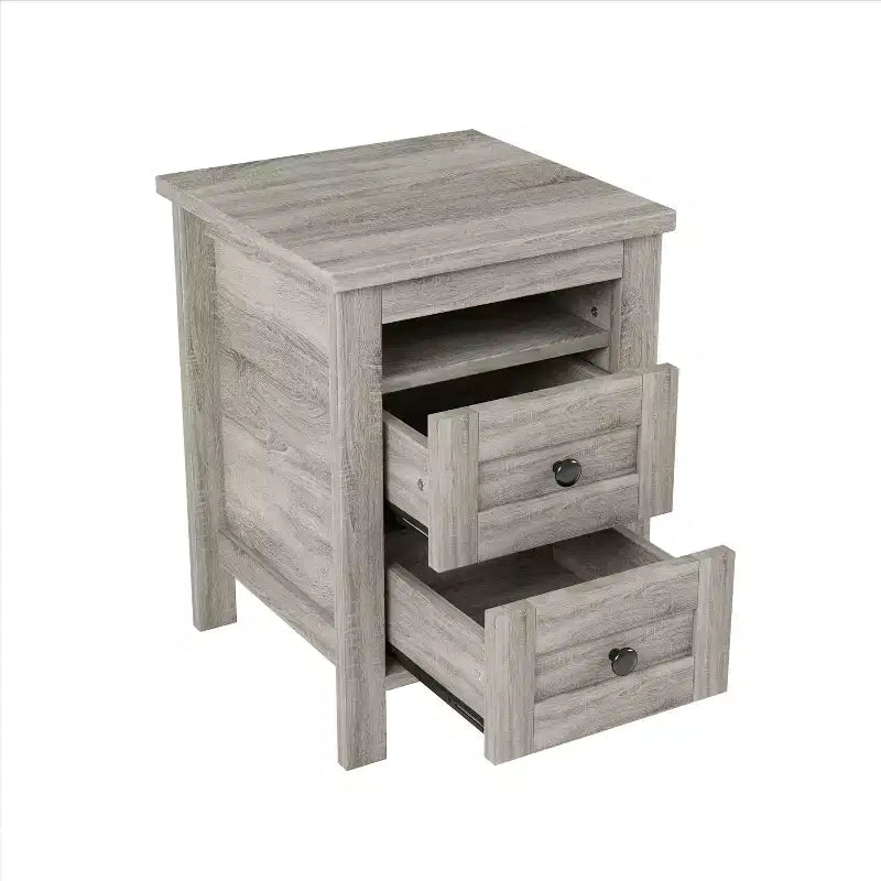 3-Piece Farmhouse Bedroom Sets, Full/Queen Size Platform Bed with Storage Nightstand and Dresser 4W - ModernLuxe