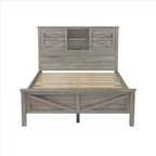 3-Piece Farmhouse Bedroom Sets, Full/Queen Size Platform Bed with Storage Nightstand and Dresser 4W - ModernLuxe