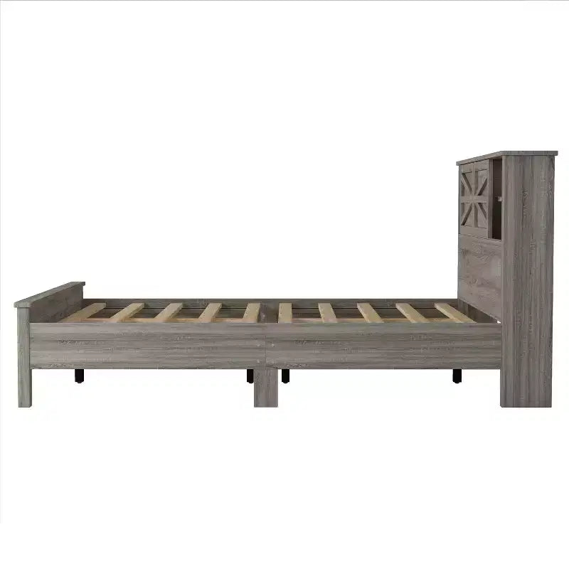 3-Piece Farmhouse Bedroom Sets, Full/Queen Size Platform Bed with Storage Nightstand and Dresser 4W - ModernLuxe